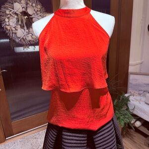 Express Vibrant Red Halter Tank Top